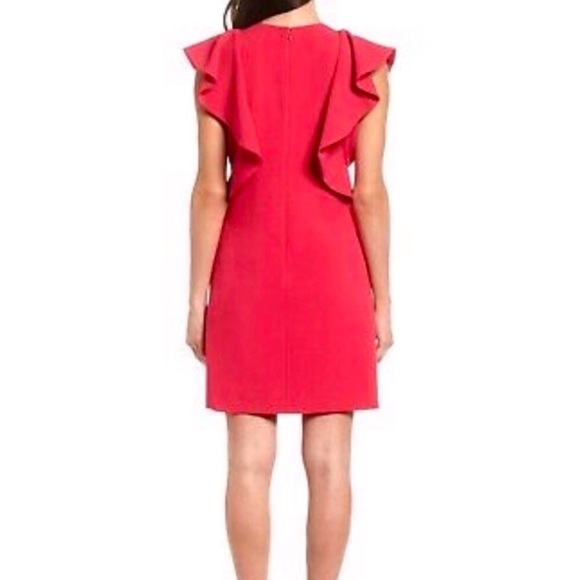 Chelsea28 Pink Rose Ruffle Shift Dress Size 12 - Picture 4 of 9